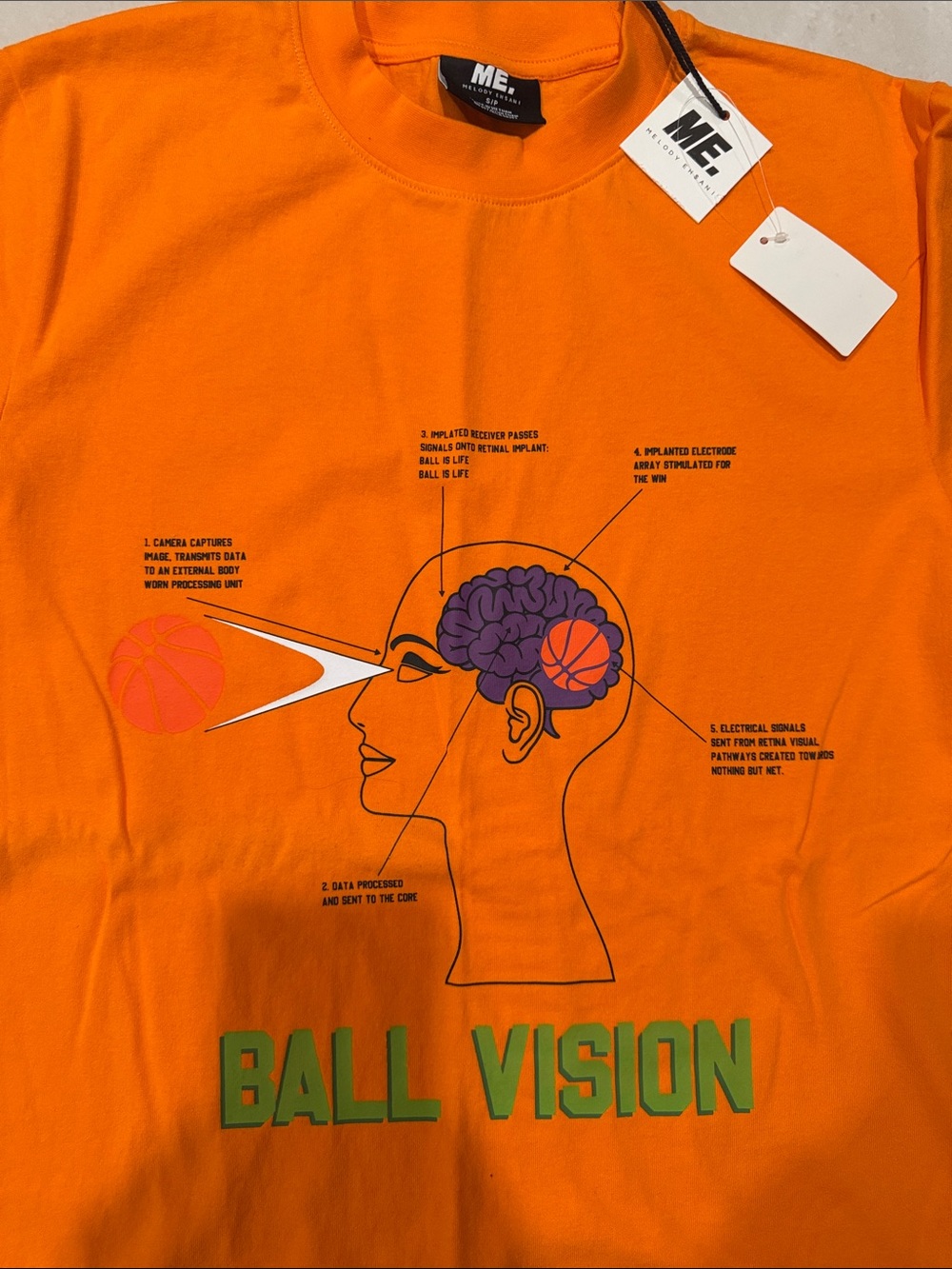 ME Makeover Essentials Orange 'Ball Vision' Graphic Tee - Picture 2 of 3